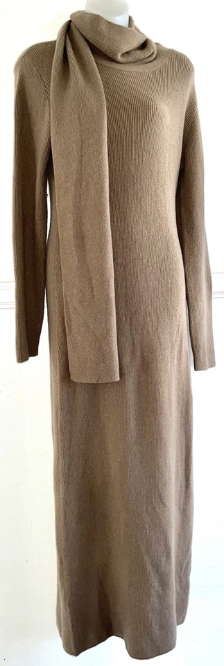 NUEVO CON ETIQUETAS $480 Maxi Vestido Suéter Lápiz Marciano Guess Sophie Cachemira Acanalado L/S-10 Foto 2 de 4