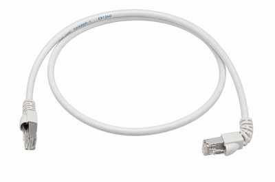 Telegärtner 100008022 Cat6A RJ45 S/FTP LSZH 90 Degree Patch Cable White 0.5m