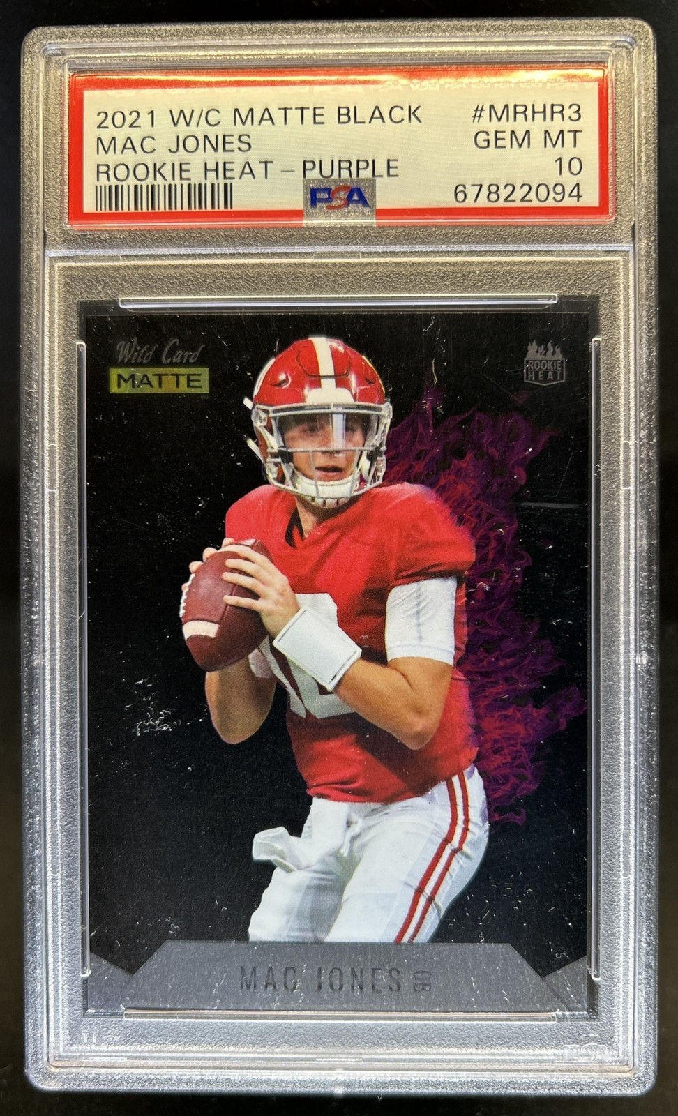 Mac Jones Wild Card Matte Black Rookie Heat #MRHR3 Purple