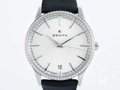 *RARE* Zenith Elite Classic 36 FACTORY Diamond Automatic Watch w/ Box & Manual