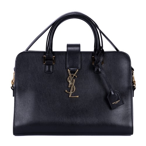 Yves Saint Laurent Black Baby Cabas Tote Shoulder Bag Smooth Leather
