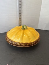 Portuguese Boho Chic Ceramic Pumpkin Pie Dish