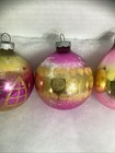 4 Shiny Brite Vintage 1960s Glass Christmas Ornaments Pink & Gold Ombré — photo 4
