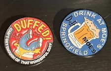 2X Homer Simpson DUFF Beer Can't Get Enough Drink at MOE'S TV Show Hat Bag Pin