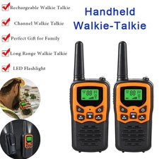 2 PACK Long Range 100 mile Walkie Talkie Two Way Radio Charge Headset Waterproof