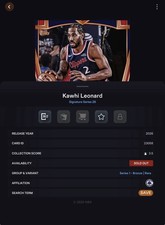 VIDEOGAME Topps NBA Collect - SIGNATURE SERIES Bronze - KAWHI LEONARD