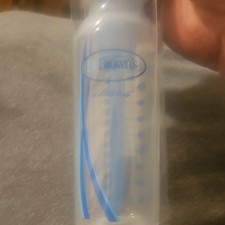 Dr. Brown  s BPA-Free Baby Bottle 8oz Clear Blue with Measurement Markings