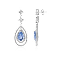 Cavill Fluorit Ohrringe 9,519Ct Tropfen 925 Silber Platin Echtschmuck