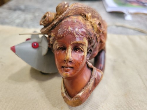 Vintage Hand Carved Meerschaum Pipe Victorian Woman With Hat Bowl Only **L@@K!**