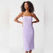 New Urban Outfitters Purple Strapless Midi Crinkle Dress Spring Women's Small 