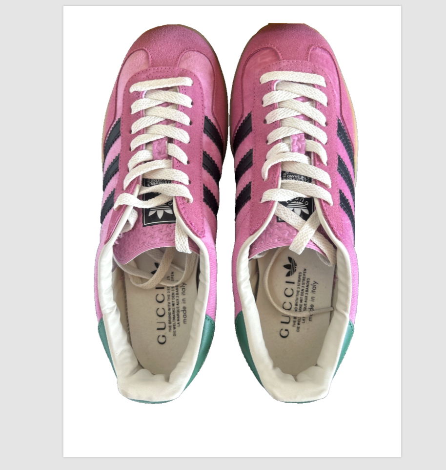 adidas gazelle silver green womens Gucci // X Adidas Pink & Multicolour Velvet & Suede Gazelle Sneaker – VSP  Consignment
