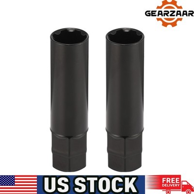 2pcs Black Socket Key Tool for 7 spline Lug Nuts | 19mm, 3/4'', 21mm, 13/16'' Hex