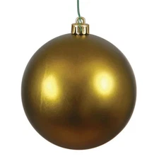 Vickerman N591014DMV Olive Matte UV Drilled Ball Ornament  4 in. - 6 per Bag