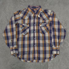 Vintage Levi  s Plaid Pearl Snap Shirt Size XL