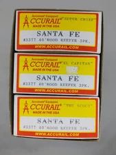 Accurail 3377 HO Scale Santa Fe 40' Wood Reefer Car Kit (Set of 3)