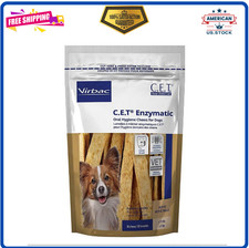 Virbac Enzymatic Oral Chews 30 Count, Beef Flavor for Small Dog Dental Care