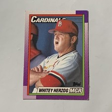 1989 Whitey Herzog St. Louis Cardinals Manager Baseball Card #261