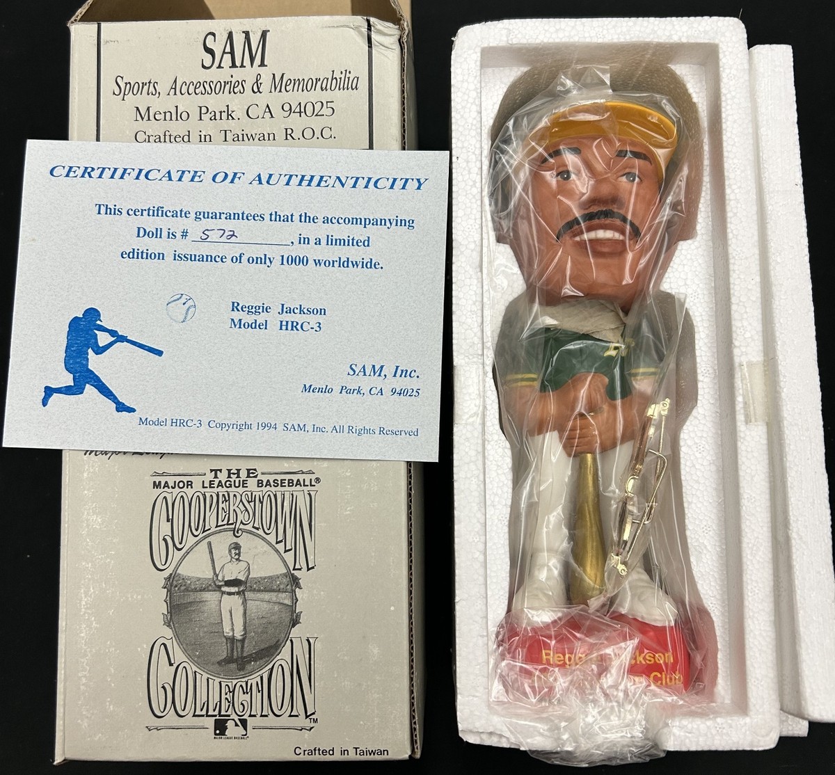 Reggie Jackson (HOF) 500 HR SAM's 572/1,000 Cooperstown Collection