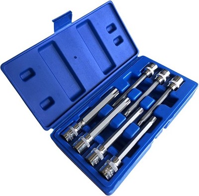 Extra Long Torx Star Bit Socket Set 7 Piece T25-T60 CR-V ''3/8'' Drive 110mm(Torx)