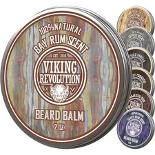 Viking Revolution Bay Rum Beard Balm - Beard Butter with Argan Oil & Jojoba Oil 
