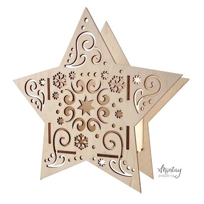 Mintay Woodies Decor Star Box ( Ovp Stern IN MDF Zum Dekorieren)