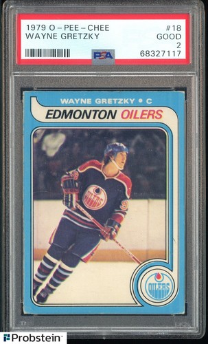 1979-80 O-PEE-CHEE OPC Hockey #18 Wayne Gretzky RC Rookie HOF PSA 2 GOOD