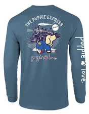 Puppie Love - THE PUPPIE POLAR EXPRESS  PUP ADULT LS T-Shirt - NEW !