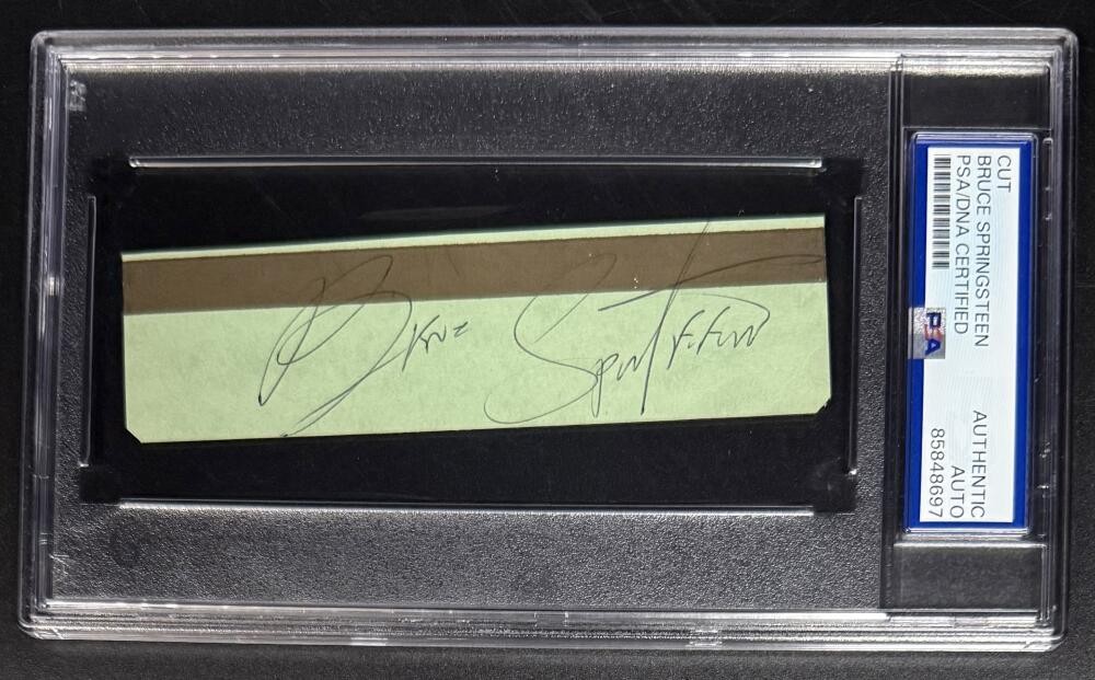 Bruce Springsteen Signed Autograph PSA/DNA Encapsulated NJ Turnpike Receipt Cut