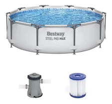 Bestway Steel Pro MAX 10' x 30" Above Ground Pool, Round Metal Frame Pool