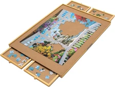 Jigsaw Puzzle Board with Drawers, Puzzle Board 1000 Pieces, 22 Inch X 30 Inch Wo