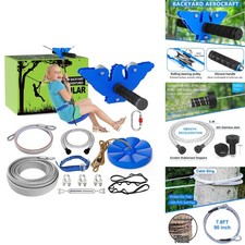 X XBEN 180FT Zip Line Kit for Backyard with Swing Seat, Brake Steel Trolley