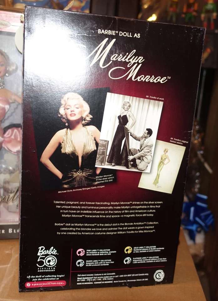 LAST UNIT!!!  BARBIE MARILYN MONROE, GOLD DRESS, NRFB, LAST UNIT!!! - Imagen 4 de 4
