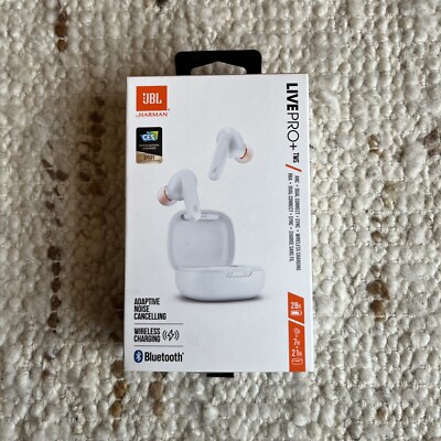 JBL Live PRO+ TWS Wireless In Ear Noise Cancelling Headphones White Case Buds