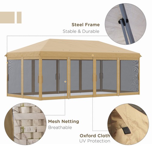 10x20 ft EZ Large Pop Up Canopy Tent for Party Outdoor Garden Patio Sun Shelter - Picture 4 of 8