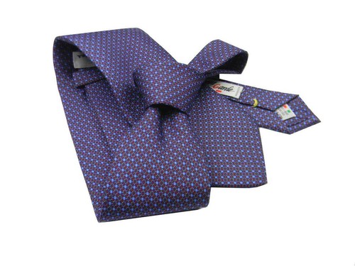 CRAVATTA SETA STAMPATA BORDEAUX CRAVATTE SILK TIE DIS CLASSICO MADE IN ITALY - 第 1/3 張圖片