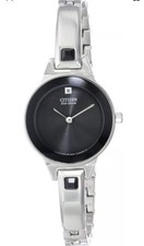 Citizen Eco-Drive EX1320-54E Women's Silver-Tone Silhouette Bangle Band Watch