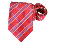 PINK MEN'S TIE RED/STRIPED Width: 3.75" Length: 56"