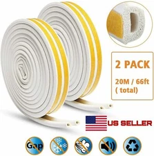 66ft Weather Stripping Door Seal Self Adhesive Foam Weatherproof Door Stopper