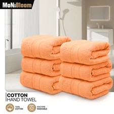 6 Pack Ultra Soft 100% Cotton Hand Towel Set 16"x28" Highly Absorbent Hand Towel