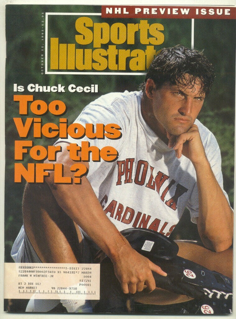 October 11, 1993 Chuck Cecil Phoenix Arizona Cardinals Sports Illustrated