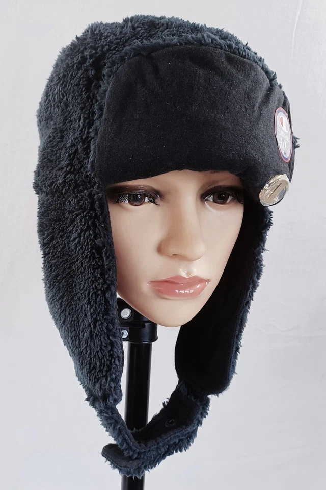 Champion Life Unisex Cálido, Sombrero de Cazador de Piel Sintética, Tono Dorado Logo C Negro L/XL Foto 2 de 4