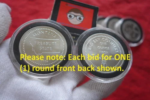 🔥1986 Engelhard .999 Silver 1 Oz Big Sky Country Montana BU Treasure Art Round