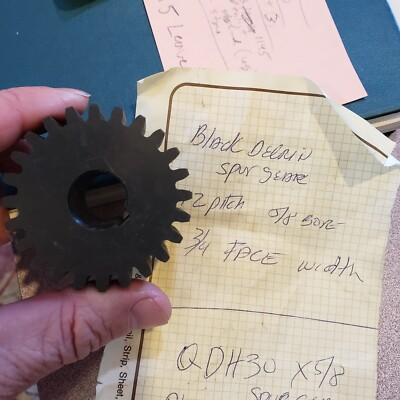 #ad #ad Black Delrin Pressure Angle Spur Gear Non metallic 12 pitch 5 8 bore 3 4 face $47.99