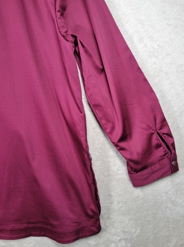 Chico's Blouse Top Sz 3 Plum Button On Side Monrovia Long Sleeves VNeck Collar - Picture 16 of 23