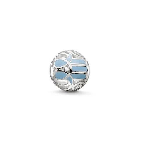 NEW Thomas Sabo Karma Bead TK0208 Fatima s Hand Blue Hamsa Faith Spirtuality