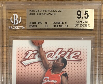 2003 04 LeBron James upper deck MVP# 201 Rookie RC BGS 9.5 W