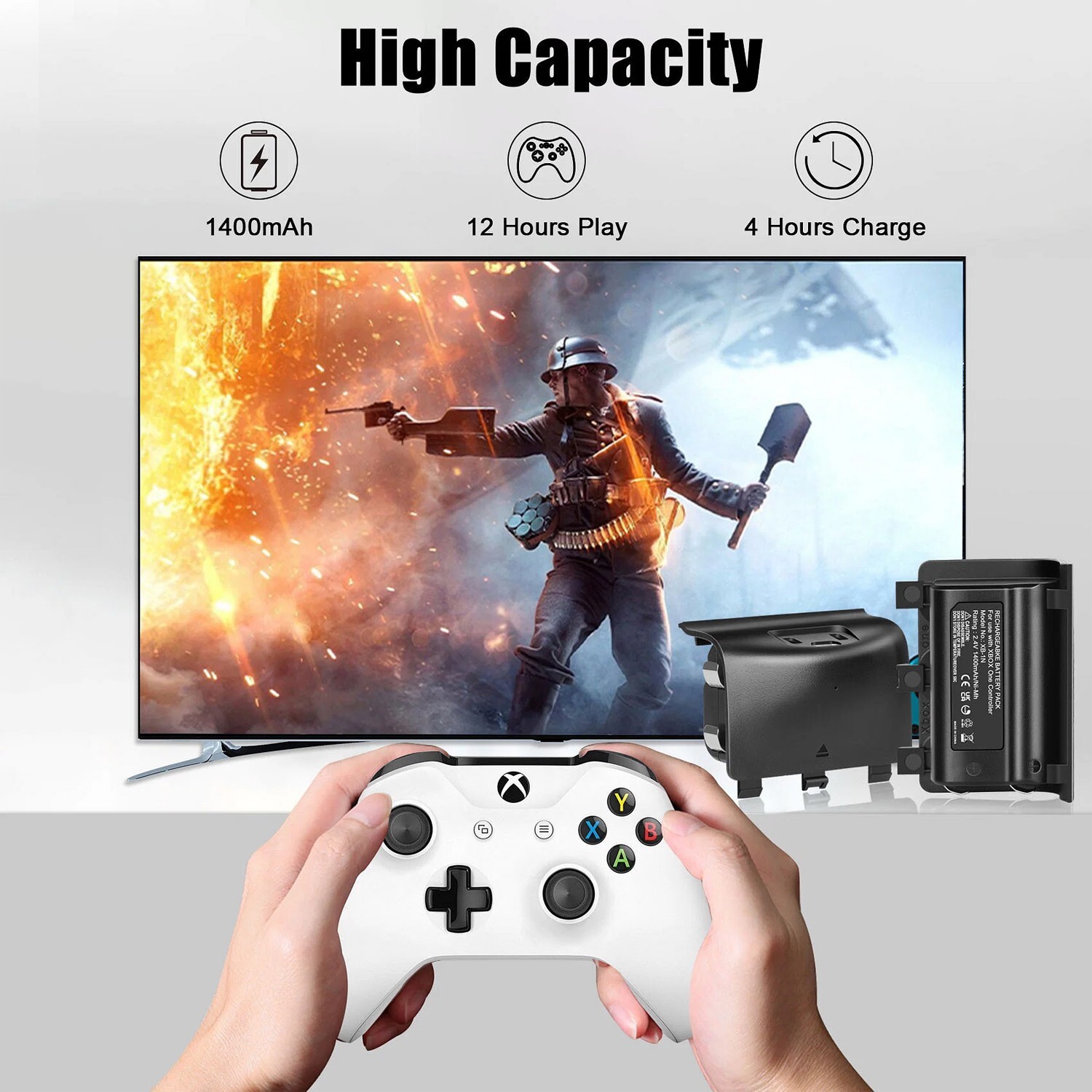 2400mAh Battery Power Pack for Xbox One Controller Battery with Micro USB Cable eBay