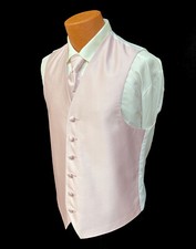 Men's Quartz Pink Tuxedo Vest with Long Tie Free Shipping Big  Tall Sizes