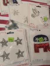 NEW Lot Of 8 Sequin Bead Appliqu Elegance Seasonal Accent 1 1/2" By 1"