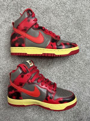 2021 Nike Dunk Hi 1985 SP Red Acid Wash Shoes SZ 4.5m 6w DD9404-600 SB